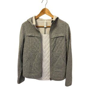 Ivivva by Lululemon Jacket Gray Full Zip Quilted Hooded Warm Size 12